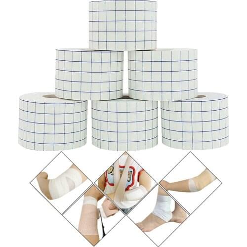 6PCS White Athletic Sports Tape Elastic Bandage Base Kinesiology Tape for Sports Recovery First Aid Injury Wrap Body Protector