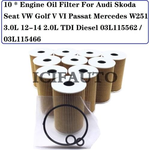 Engine Oil Filter For Audi Skoda Seat VW Golf V VI Passat Mercedes W251 3.0L 12-14 2.0L TDI Diesel 03L115562 / 03L115466