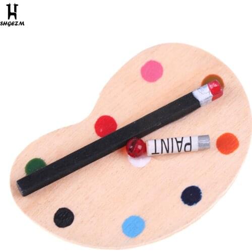 Dollhouse Miniatures Handmade Miniature DollHouse Furniture Drawing Board Color Palette Cute Mini Drawing Board Accessories