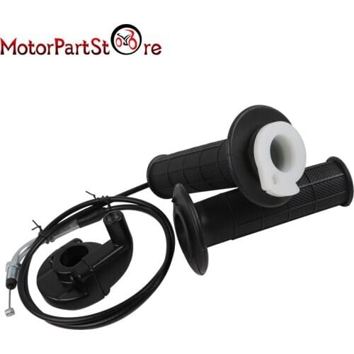 Twist Throttle Handle Grip Set + Cable For 7/8" 22mm Bar Chinese 50cc 90cc 110cc 125cc 140cc 4-stroke Dirt Bike Pocket Bike