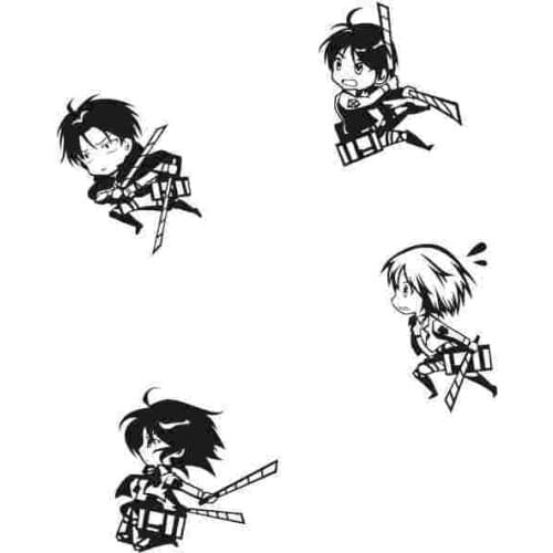 Pegatina Attack on Titan Sticker Anime Cartoon Levi Car Decal Sticker Vinyl Wall Stickers Decor Home Decoration