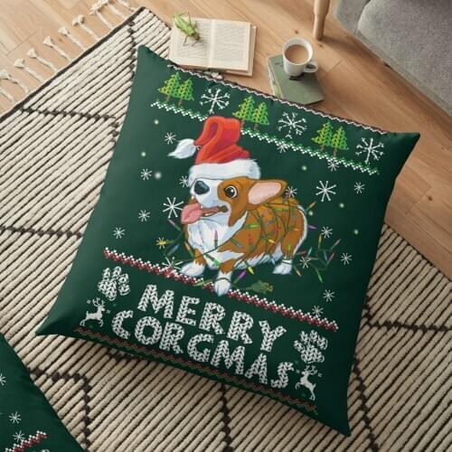 Christmas Corgi Merry Corgmas Printed Christmas Pillowcase 2020 Decor for Home Merry Christmas Ornament Navidad Xmas Gifts