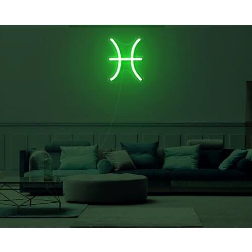 Pisces Led Neon Sign Custom Neon Sign Led Light Lamp For Wedding Party Home Decor Room Decoration Business Logo With Dimmer