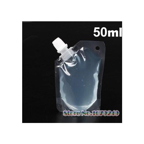 Wholesale 50ml Stand up Plastic Drink Packaging Spout Bag Pouch for Beverage Liquid Juice Milk Coffee Water