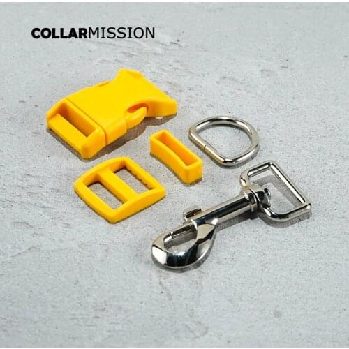 Plastic buckle+Tri-Glid+square keeper+D ring+metal dog clasp/set)Good quality aurantia 25mm DIY dog collar accessories