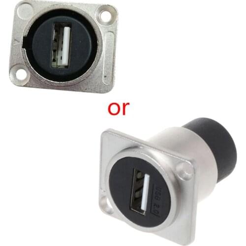 USB 2.0 D Type Socket Metal Female to Female Module Connector USB Plug Panel Mounting Holder Adapter Support HX6A