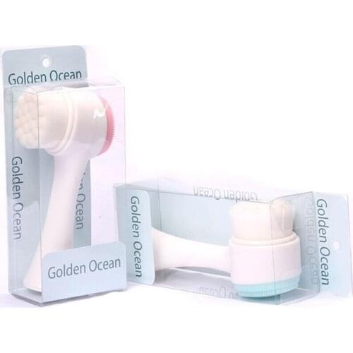 Manual Blackhead Removal Brush Double Sided Silicone Facial Cleanser Brush Facial Cleansing Massage Wash Product