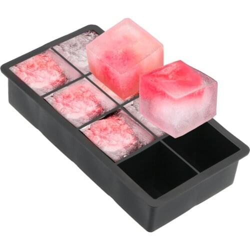 4/8-Cavity Silicone Ice Cube Maker Ice Tray Mold Square Shape Large Ice Cube Mould for Ice Candy Cake Pudding Chocolate Molds
