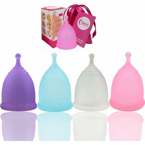 Silicone Menstrual Cup WomenS Menstrual Care Products Circulation Anti-Side Leakage Menstrual Cup Set