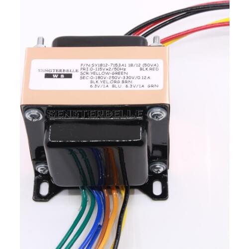 50VA Pure Copper Oxygen Free Copper EI Transformer 0-180V-250V-330V(120mA)0-6.3V(1A) 0-6.3V(1A) For Tube Amplifier
