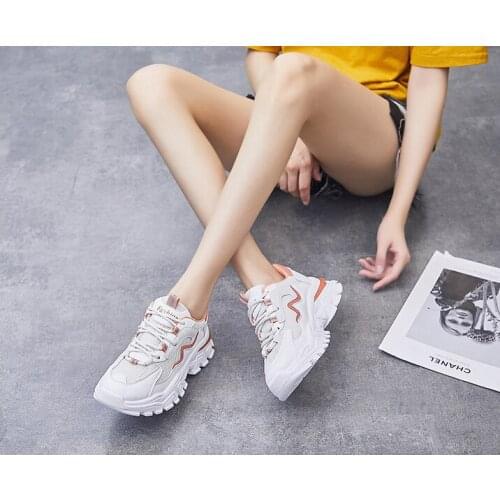 Women Shoes 2021 Platform Wedge Running Shoes Women Fashion Lace Up Sneakers Women Breathable Casual Sport Shoes Zapatos Mujer
