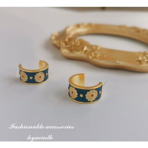 S925 Silver Ear Needle Stud Earrings Minimalist Loophook Brass14kGold South Korea Jewelry for Women Gift HYACINTH 2021 Hotsell