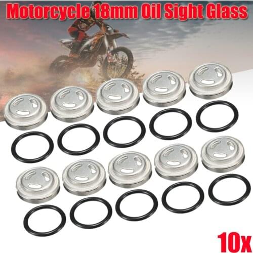 10 Set 18mm Master Brake Cylinder Reservoir Sight Glasses Motorcycle Dirt Bike Gasket For Honda Suzuki Kawasaki Harley