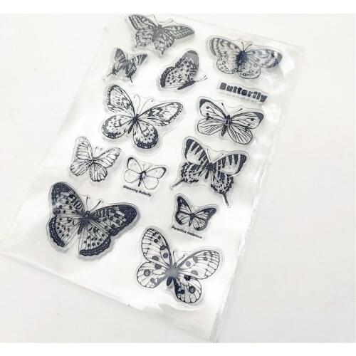 11x16CM Butterfly Transparent Seal Clear Stamps Silicone Seal Roller Stamps DIY Scrapbook Album / Card Christmas Wedding