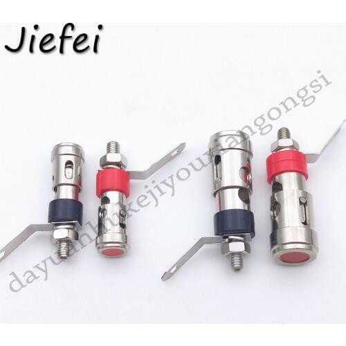 2Pcs New Nickel Plated 2mm/4mm L Banana Audio Plug Jack Socket Connector Amplifier Terminal Spring Loaded Binding Post