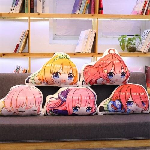 45cm Anime Go-Toubun no Hanayome The Quintessential Quintuplets Nakano Ichika Miku Cos Plush Doll Pillow Stuffed Toy Props Gift