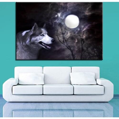 5D DIY Diamond Embroidery Animal Wolf Tree Diamond Painting Cross Stitch Full Square Drill Mosaic Decoration