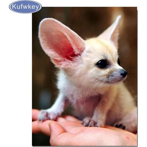 5D DIY Diamond Painting Cross Stitch Rhinestones Crystal Diamond Embroidery Mosaic Needlework little Fox animal Decoration