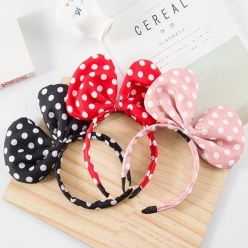 Cute Red Bows Ears Party Kids Hairbands Headbands For Boys Girls Adult Mouse Hairband Lovely Birthday Supplies Hair Accessories
