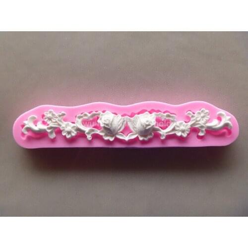 ANGRLY 16.6*3.5*1cm Bake Tool Factory Shop ,rose Design Cake Silicone Fondant Mold for Cake Decorating Tools Silicone Christmas