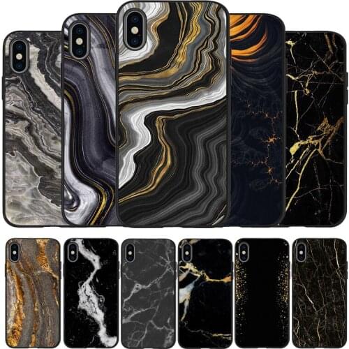 Balck Gold Marble Pattern black Silicone Phone Case For iPhone 12 XR XS Max 5 5S SE 2020 6 6S PLUS 7 8 X 11Pro Max 11 Cover