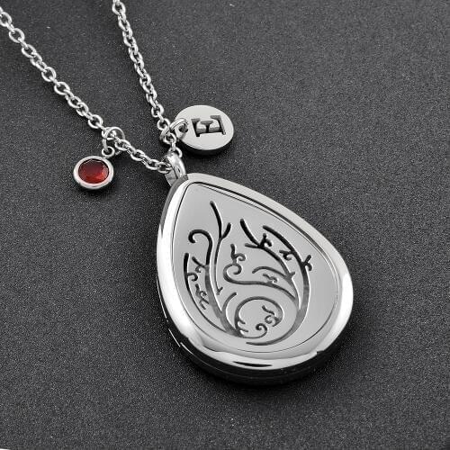 CMP0027 Teardrop Necklace Scent Aromatherapy Diffuser Perfume Locket Essential Oil Diffuser Necklace