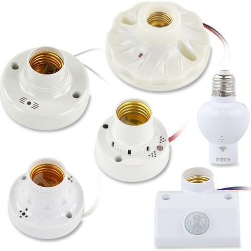 E27 infrared pir motion sensor switch LED Light Lamp Holder Switch Base for Tungsten energy saving light bulb Holder Socket