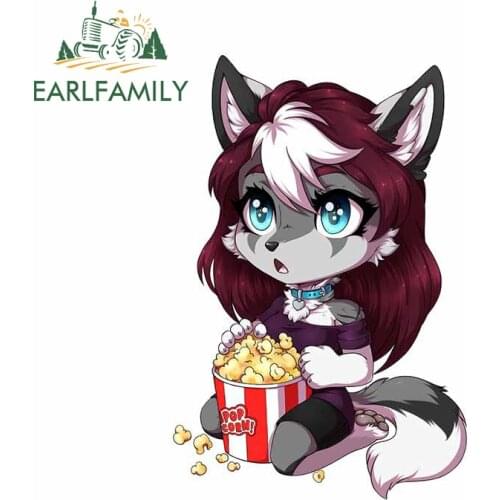 EARLFAMILY 13cm x 8.7cm for Furry Affinity Dot Car Stickers Vinyl Scratch-proof Waterproof Anime Animal Decal Decoration