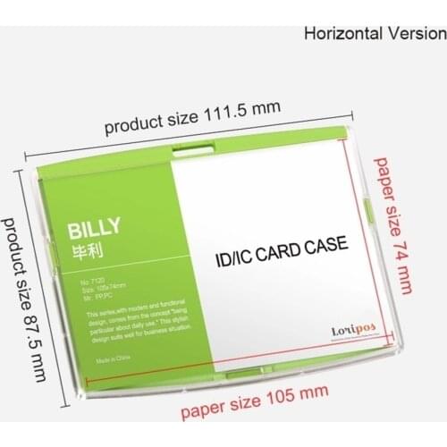 Id Acrylic Case Business Card Holder Employee Badge Company Supplies (large Puls Size 105*74mm)