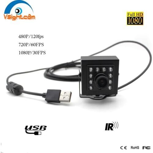 Mini IR USB Camera 2MP1080P CMOS OV2710 High Frame 30Fps 2.0 UVC Mini Infrared Web Camera for ATM Security