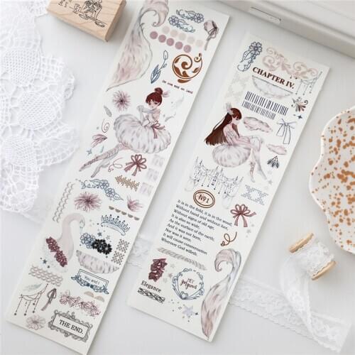 Dreamy Ballet Girls PET Washi Tapes Bullet Journal Masking Tape Adhesive Tape DIY Scrapbooking Decoration Washi Stickers