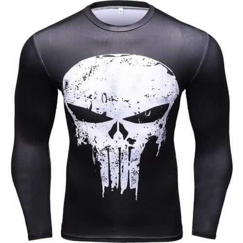 Compression Shirt Workout Training Fitness Men Cosplay Rashgard Long Sleeves Tights Bodybuilding T shirt 3D Printed Sports Tops