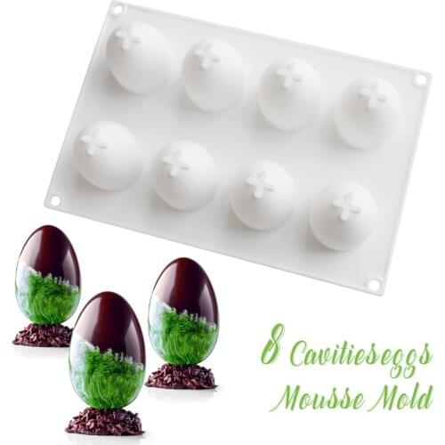 Easter Mold 3d Egg soft-boiled Egg 3d Mousse cake silicone mold baking tool