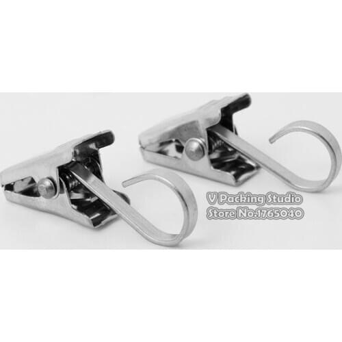 Sturdy Curtain Clip with Hook,Stainless Steel Shower Curtain Clip String Party Lights Hanger Wire Holder for Photos wall