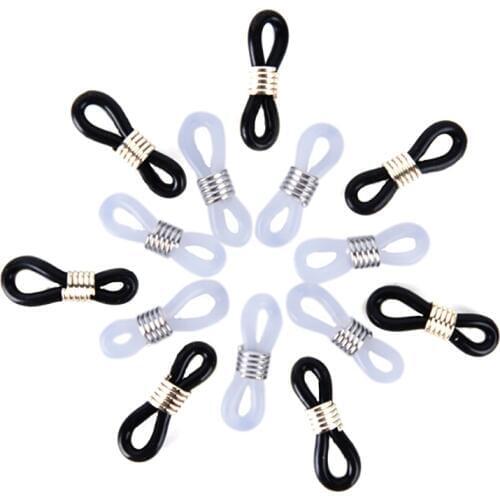 100pcs Springs With Plastic Silicone Connection Glasses Chain Antiskid Rubber Ring Strap Eyeglasses DIY Jewelry Accessories