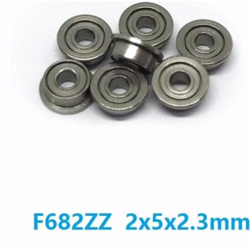 50pcs/100pcs/500pcs F682ZZ F682 ZZ Z Full Ball (Without Cage) 2x5x2.3mm Flanged Deep Groove Ball Bearing Shielded 2*5*2.3