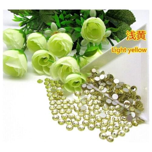SS3 1.3-1.4mm 1440pcs Jonquil Nail Art Rhinestones Glass Gliter Non HotFix Rhinestone Flatback Strass For Nails Decoration