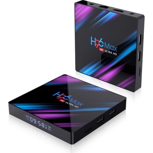 H96 Max With Screen 4K Android 10.0 TV Box Quad Core RK3318 Dual Band 5G WIFI HD Media Player Bluetooth BT4.0 Smart Set Top Box