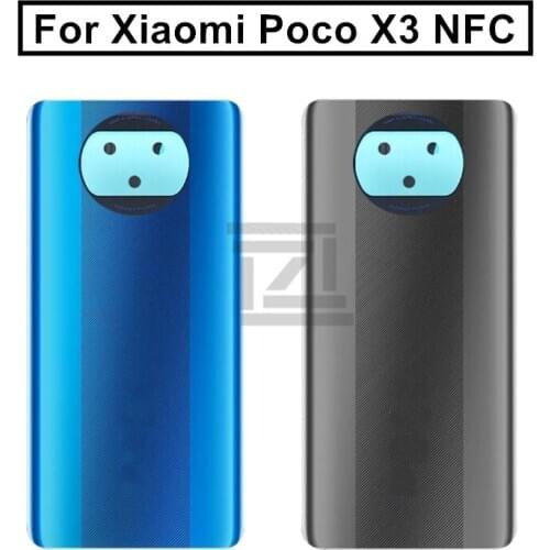 For Xiaomi Poco X3 NFC Battery Back Cover Rear Door Housing Side Key Replacement Repair Spare Parts