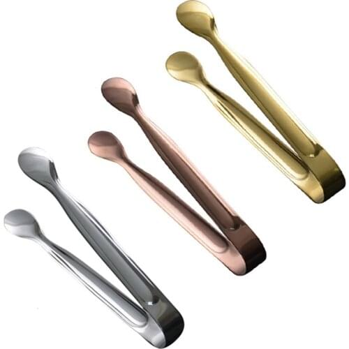 Stainless Steel Ice Cube Clip Ice Tong Bread Food BBQ Clip Barbecue Clip Ice Clamp Tool Bar Kitchen Accessories For Tea Coffee