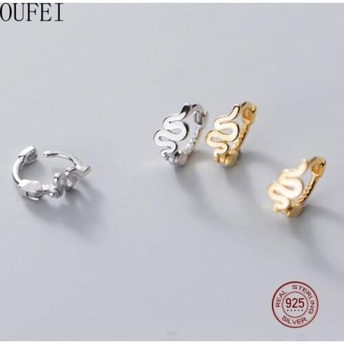 Snake Earring For Women 925 Sterling Silver Earrings Punk Fashion Round Small Hoop Earrings Fine Jewelry Accessories