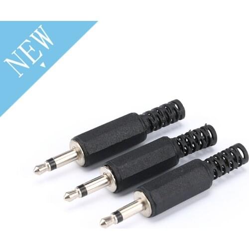 10PCS/Lot 3.5mm HeadPhone Connector Male Mono Audio Jack Plug 3.5 mm With Black Plastic Housing