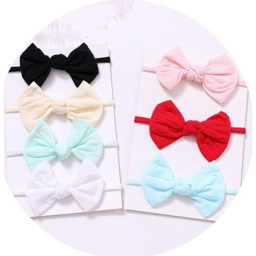 13pcs/set Soft Cotton Fabric Hair Bows Nylon Headband For Children Elastic Hair bands Set For Girls Baby Girl Hair Accessories