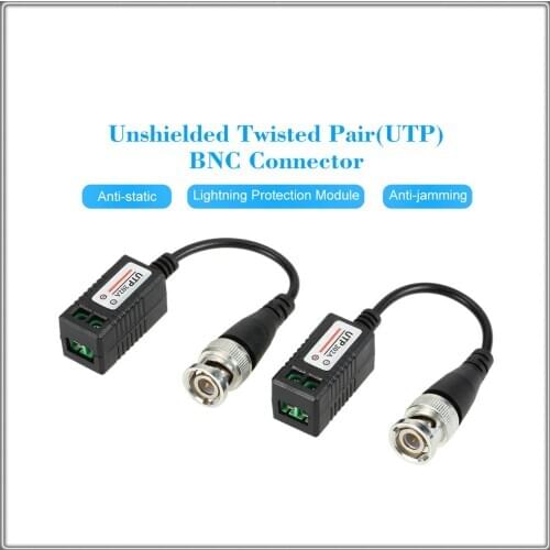 2pcs High Definition AHD HD CVI HDTVI BNC To UTP Cat5 Video Balun Passive Transceivers Adapter Transmitter 300m LCC Anpwoo 202A