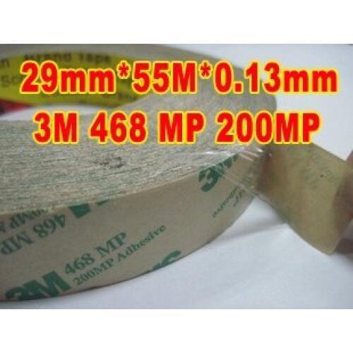 29mm*55M*0.13mm, 5.2mils) 3M 468MP Double Sided Adhesive Transfer Tape, High Temperature Resist for Graphic Switch Metal PCB