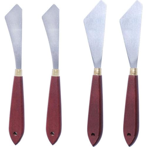 4Pcs/set Stainless Steel Spatula Kit Palette Gouache Supplies For Oil Painting Knife Fine Arts Painting Tool Set Flexible Blades