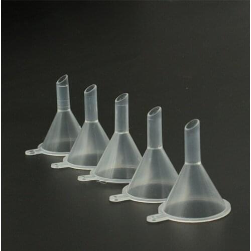 5Pcs Small Clear Plastic PP Mini Funnels Packaging Travel Tools for Empty Bottle Filling Perfumes Essential Oils Aromatherapy