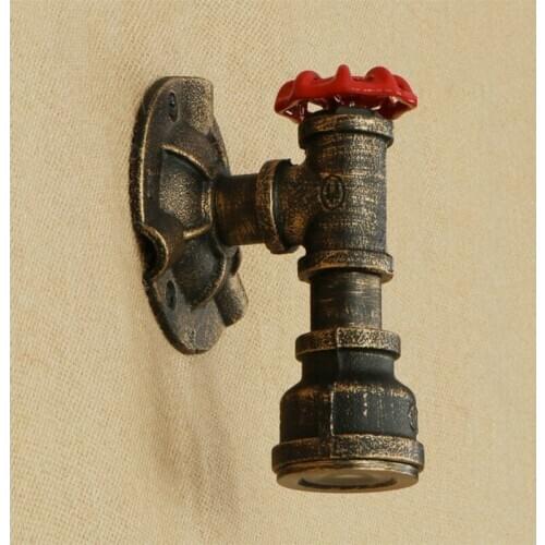 5W Iron Vintage Retro Wall Lights Fixtures Bedroom Stair Rustic Industrial Iron Metal Water Pipe Wall Lamp Sconce Lighting