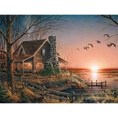 Diamond Embroidery Village House 3d Diy Diamond Painting Kits for Full Drill Rhinestone Embroidered Mosaic Needlework KBL