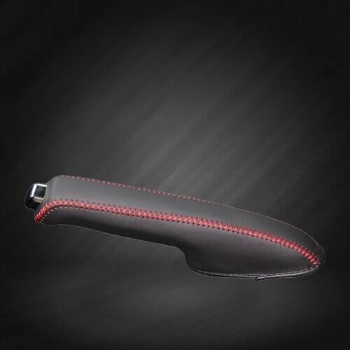Car Hand Brake Covers Top Layer Leather Case for Honda CROSSTOUR Handbrake Grips Cover Auto Genuine Leather Handbrake Cover